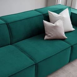 Canapé Kinx (3 places) II - Velours - Velours Shyla: Pétrol -Meubles de salon Soldes 1000155666 210323 15144200527 DETAILS P000000001000155666