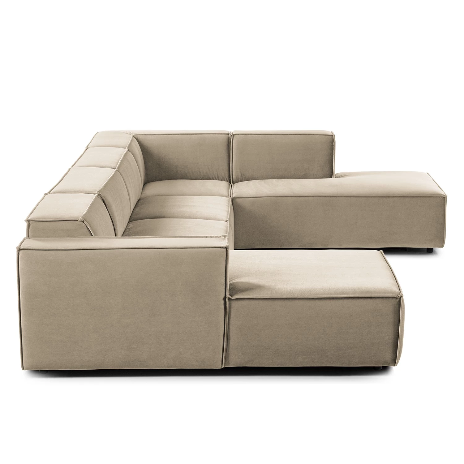 Canapé panoramique Kinx II - Velours - Velours Shyla: Beige - Méridienne courte à gauche / longue à droite (vue de face) 7 Canapé panoramique Kinx II - Velours - Velours Shyla: Beige - Méridienne courte à gauche / longue à droite (vue de face) – Image 5