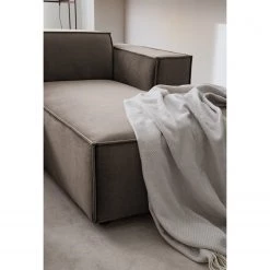 Canapé d’angle Kinx V - Velours - Velours Shyla: Taupe - Méridienne courte à droite (vue de face) -Meubles de salon Soldes 1000155723 220610 040 DETAILS P000000001000155723