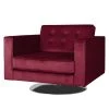 Fredriks Fauteuil pivotant Chelsea III - Microfibre - Tissu Tond : Bordeaux