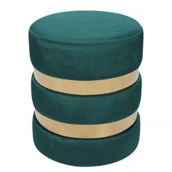Kayoom Tabouret Novalie II - Pin, MDF, polyester, mousse - Bleu pétrole