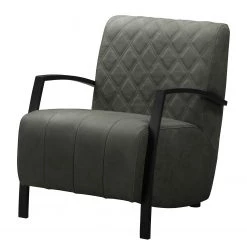 Loftscape Fauteuil Richlands I - Cuir véritable - Gris foncé