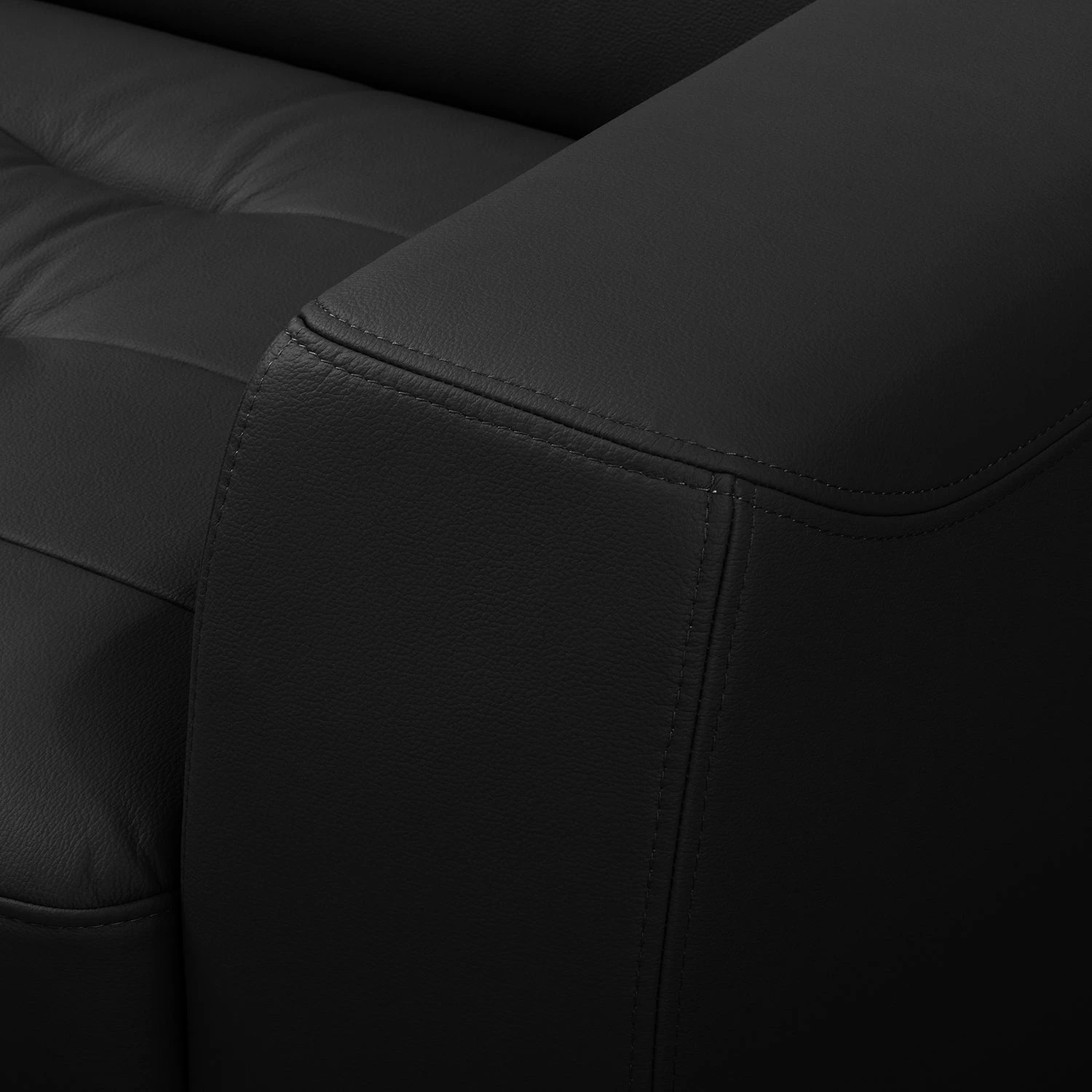 Fredriks Canapé d’angle Lucena - Cuir véritable - Noir - Méridienne courte à gauche (vue de face) - Sans fonction 13 Fredriks Canapé d’angle Lucena - Cuir véritable - Noir - Méridienne courte à gauche (vue de face) - Sans fonction – Image 11