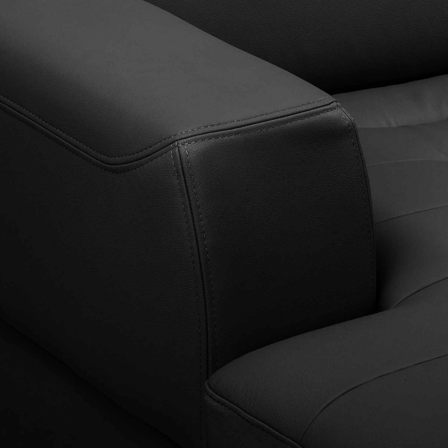 Fredriks Canapé d’angle Lucena - Cuir véritable - Noir - Méridienne courte à gauche (vue de face) - Sans fonction 17 Fredriks Canapé d’angle Lucena - Cuir véritable - Noir - Méridienne courte à gauche (vue de face) - Sans fonction – Image 15