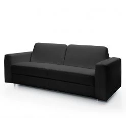 Loftscape Canapé convertible Blayney - Cuir véritable - Noir - Largeur : 201 cm