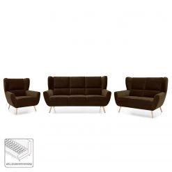 Loftscape Ensemble de canapés Glenhaven (3 élém.) - Velours - Marron foncé -Meubles de salon Soldes 1000157540 190320 11583101794 ICON GALLERYIMAGES P000000001000157540 icon seal