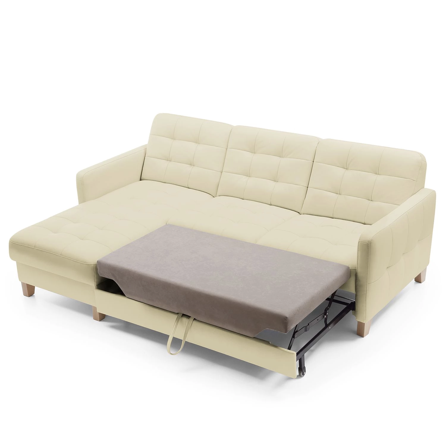 Loftscape Canapé d’angle Princesa - Cuir véritable - Blanc - Fonction couchage - Coffre de lit 6 Loftscape Canapé d’angle Princesa - Cuir véritable - Blanc - Fonction couchage - Coffre de lit – Image 4