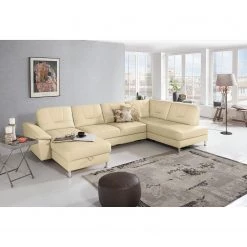 Loftscape Canapé panoramique Kappel - Cuir véritable - Blanc magnolia - Méridienne courte à gauche / longue à droite (vue de face) - Sans fonction -Meubles de salon Soldes 1000157556 190320 11590201963 MOOD GALLERYIMAGES P000000001000157556 mood