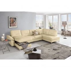 Loftscape Canapé panoramique Kappel - Cuir véritable - Blanc magnolia - Méridienne courte à gauche / longue à droite (vue de face) - Sans fonction -Meubles de salon Soldes 1000157556 190320 11590201964 MOOD GALLERYIMAGES P000000001000157556 mood