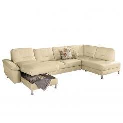 Loftscape Canapé panoramique Kappel - Cuir véritable - Blanc magnolia - Méridienne courte à gauche / longue à droite (vue de face) - Sans fonction -Meubles de salon Soldes 1000157556 190320 11590201965 GALLERYIMAGES P000000001000157556