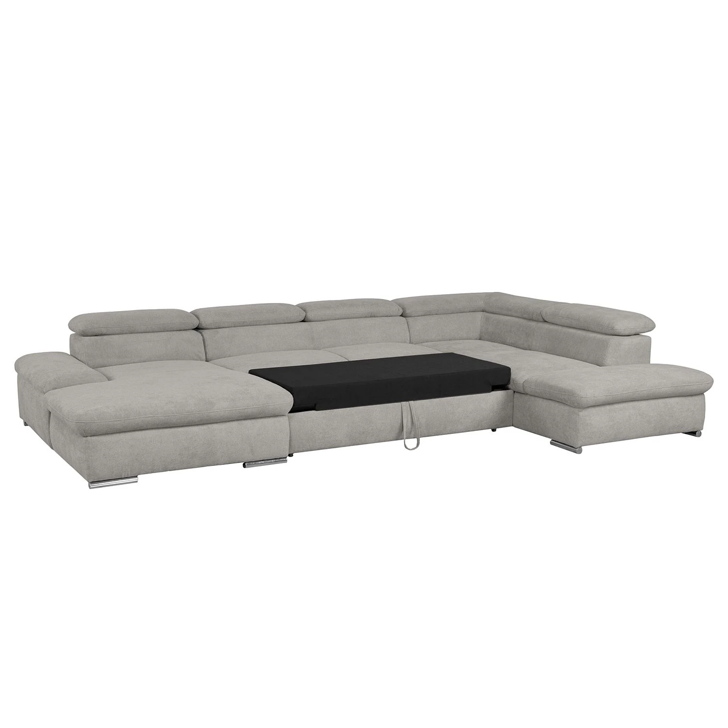 Loftscape Canapé panoramique Glenaire I - Tissu structuré - Gris clair - Méridienne courte à gauche / longue à droite (vue de face) - Fonction couchage (utilisation régulière) 6 Loftscape Canapé panoramique Glenaire I - Tissu structuré - Gris clair - Méridienne courte à gauche / longue à droite (vue de face) - Fonction couchage (utilisation régulière) – Image 4