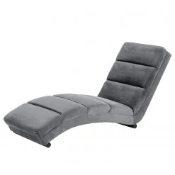 Jack & Alice Chaise relax Seaham - Velours - Gris foncé