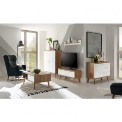 Norrwood Table basse Gyland - Blanc matt / Imitation chêne Riviera -Meubles de salon Soldes 1000163990 190307 08392100012 MOOD GALLERYIMAGES P000000001000163990 mood