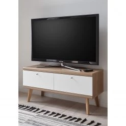 Norrwood Meuble TV Gyland I - Blanc matt / Imitation chêne Riviera -Meubles de salon Soldes 1000164006 190307 08392200040 MOOD GALLERYIMAGES P000000001000164006 mood