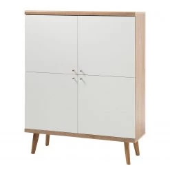 Norrwood Ensemble TV Gyland IV (4 éléments) - Blanc matt / Imitation chêne Riviera -Meubles de salon Soldes 1000164025 190307 08392600126 GALLERYIMAGES P000000001000164025