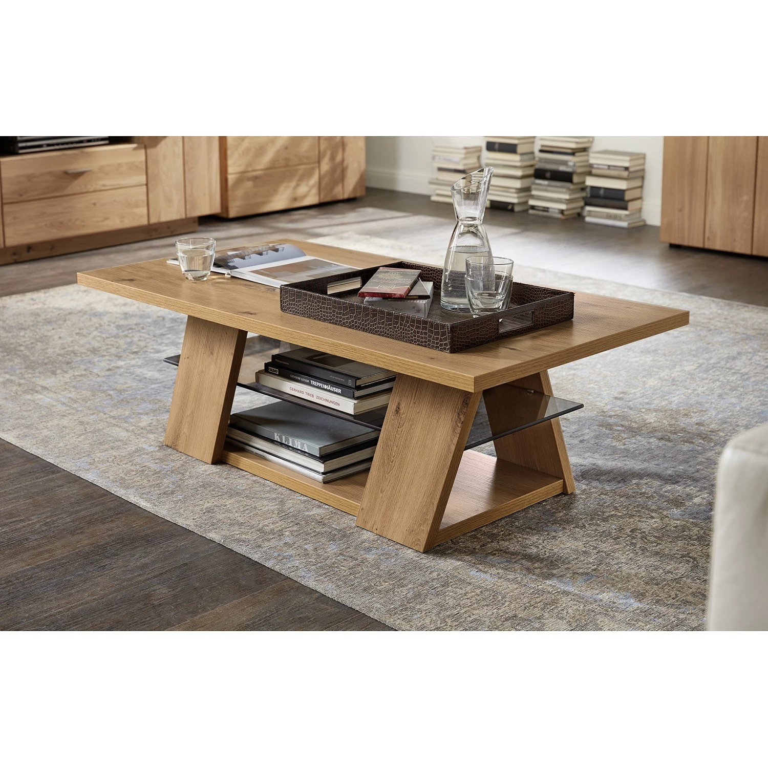 Naturoo Table basse Kalorama - Chêne massif / Verre - Chêne artisan 4 Naturoo Table basse Kalorama - Chêne massif / Verre - Chêne artisan – Image 2