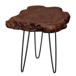 Kayoom Bout de canapé Woody III - Dattier massif / métal - Naturel / Noir -Meubles de salon Soldes 1000165623 190315 08011400260 GALLERYIMAGES P000000001000165623