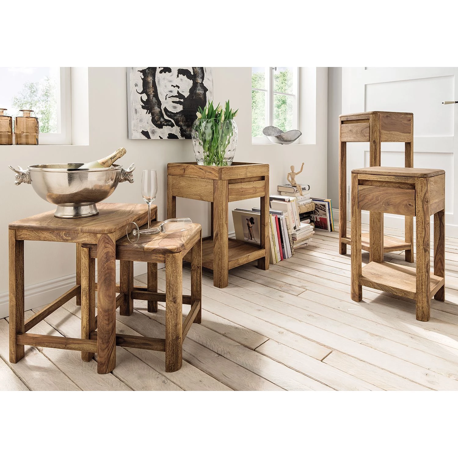 Naturoo Sellette Gaspar - Sheesham massif - Hauteur : 90 cm 5 Naturoo Sellette Gaspar - Sheesham massif - Hauteur : 90 cm – Image 3