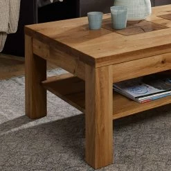 Naturoo Table basse Darley - Chêne sauvage massif - Largeur : 118 cm -Meubles de salon Soldes 1000166551 190320 07084600039 GALLERYIMAGES P000000001000166551