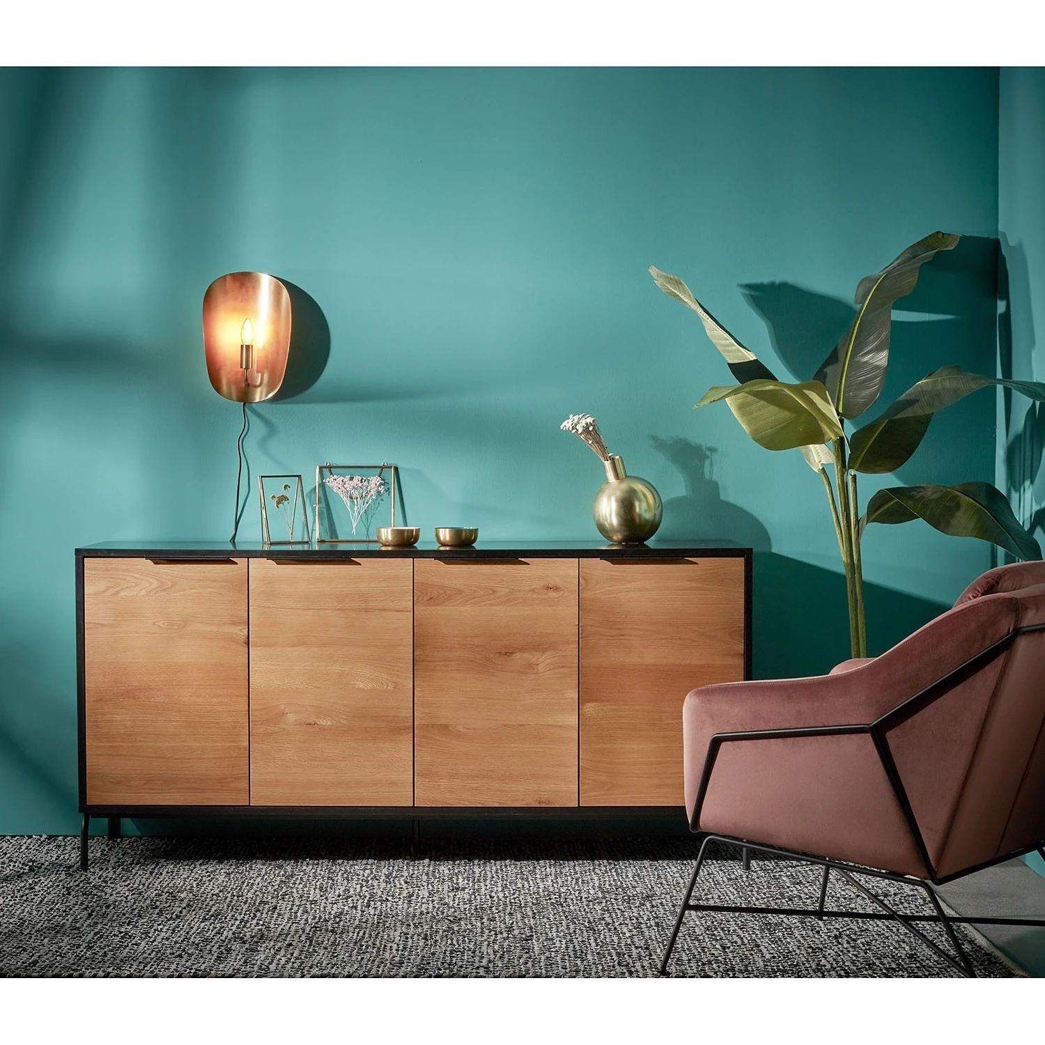 Norrwood Buffet Ceduna - Chêne / Noir mat 4 Norrwood Buffet Ceduna - Chêne / Noir mat – Image 2