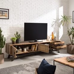 Ars manufacti Meuble TV Tamati III - Pin massif / Fer - Pin / Noir -Meubles de salon Soldes 1000166778 200117 07273700002 MOOD DETAILS P000000001000166778 mood