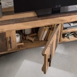 Ars manufacti Meuble TV Tamati III - Pin massif / Fer - Pin / Noir -Meubles de salon Soldes 1000166778 200117 07273800005 DETAILS P000000001000166778