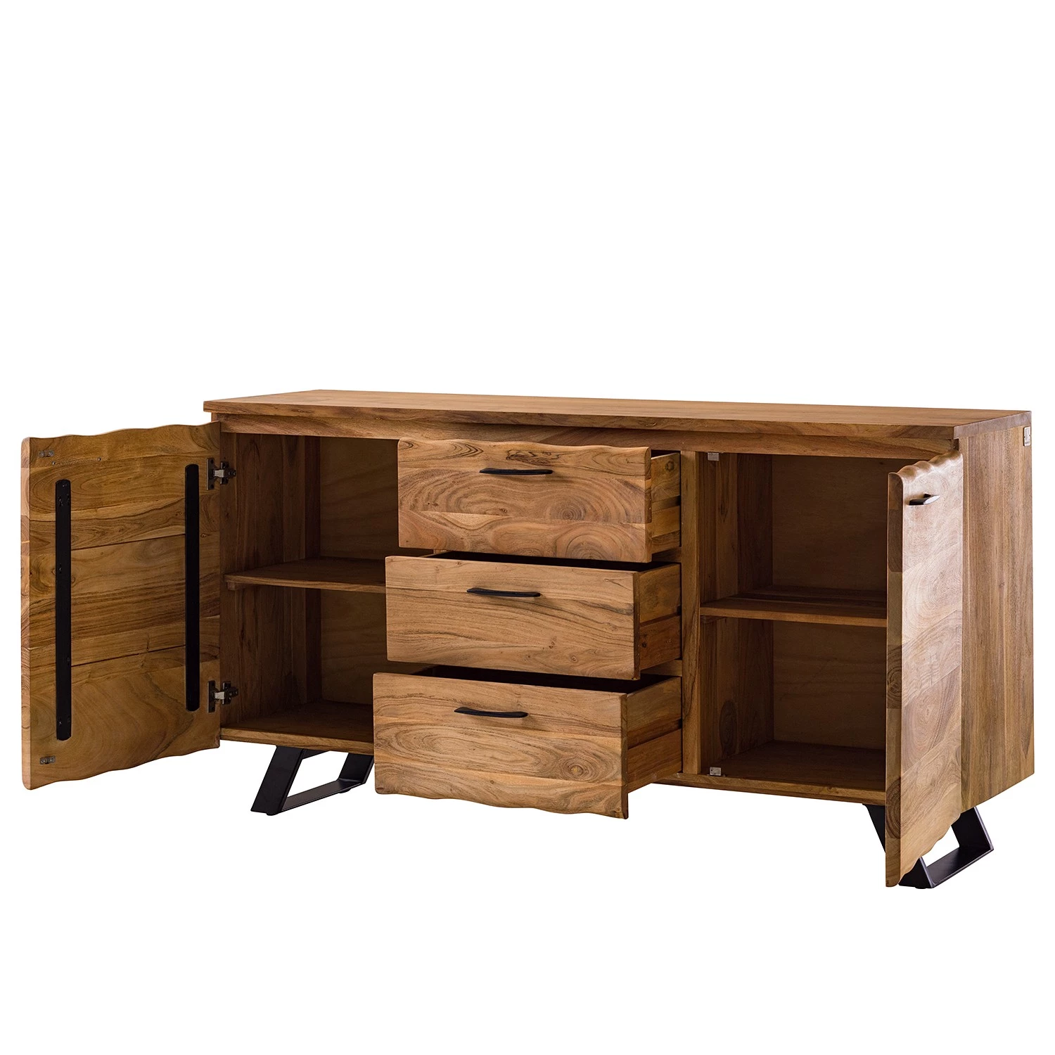 Ars Natura Buffet Vardo - Acacia massif / Métal - Acacia / Noir 10 Ars Natura Buffet Vardo - Acacia massif / Métal - Acacia / Noir – Image 8