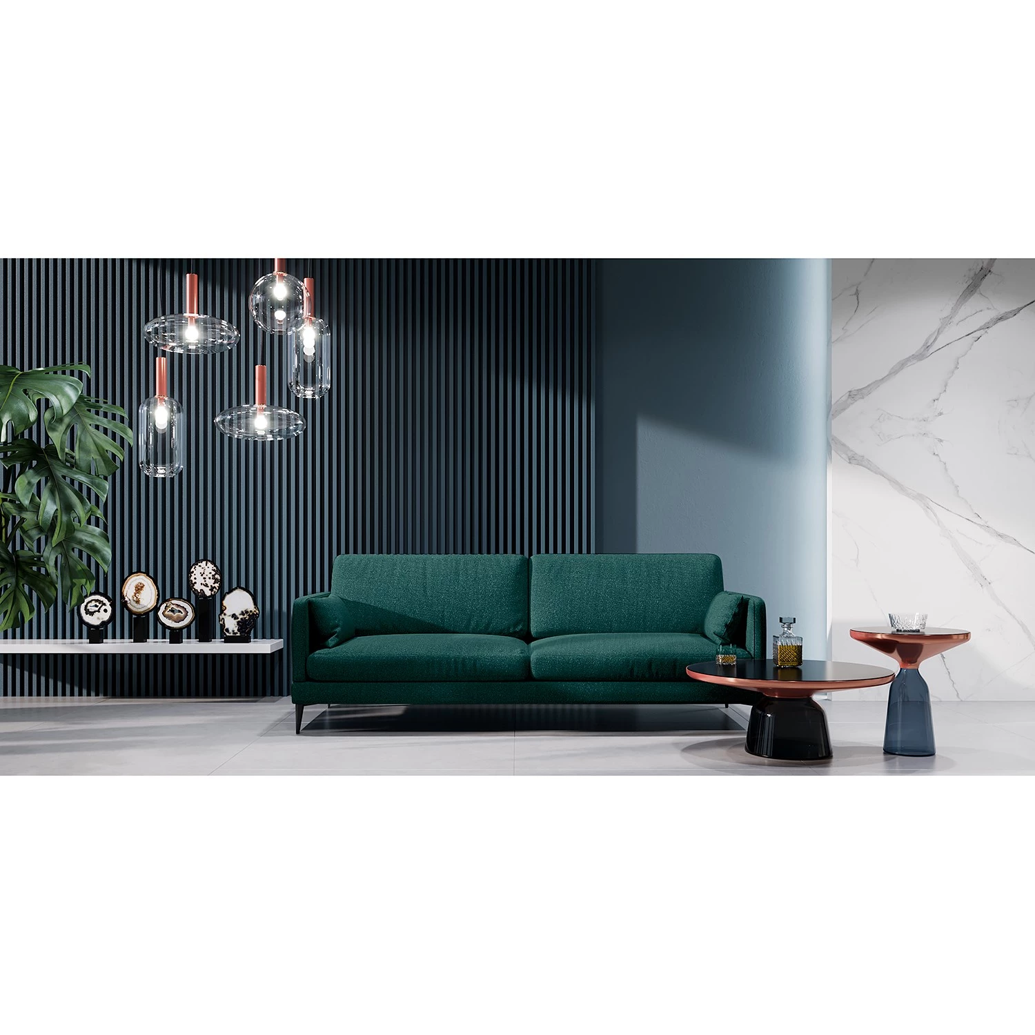 Mørteens Canapé Schore (3 places) - Tissu - Bleu pétrole 8 Mørteens Canapé Schore (3 places) - Tissu - Bleu pétrole – Image 6