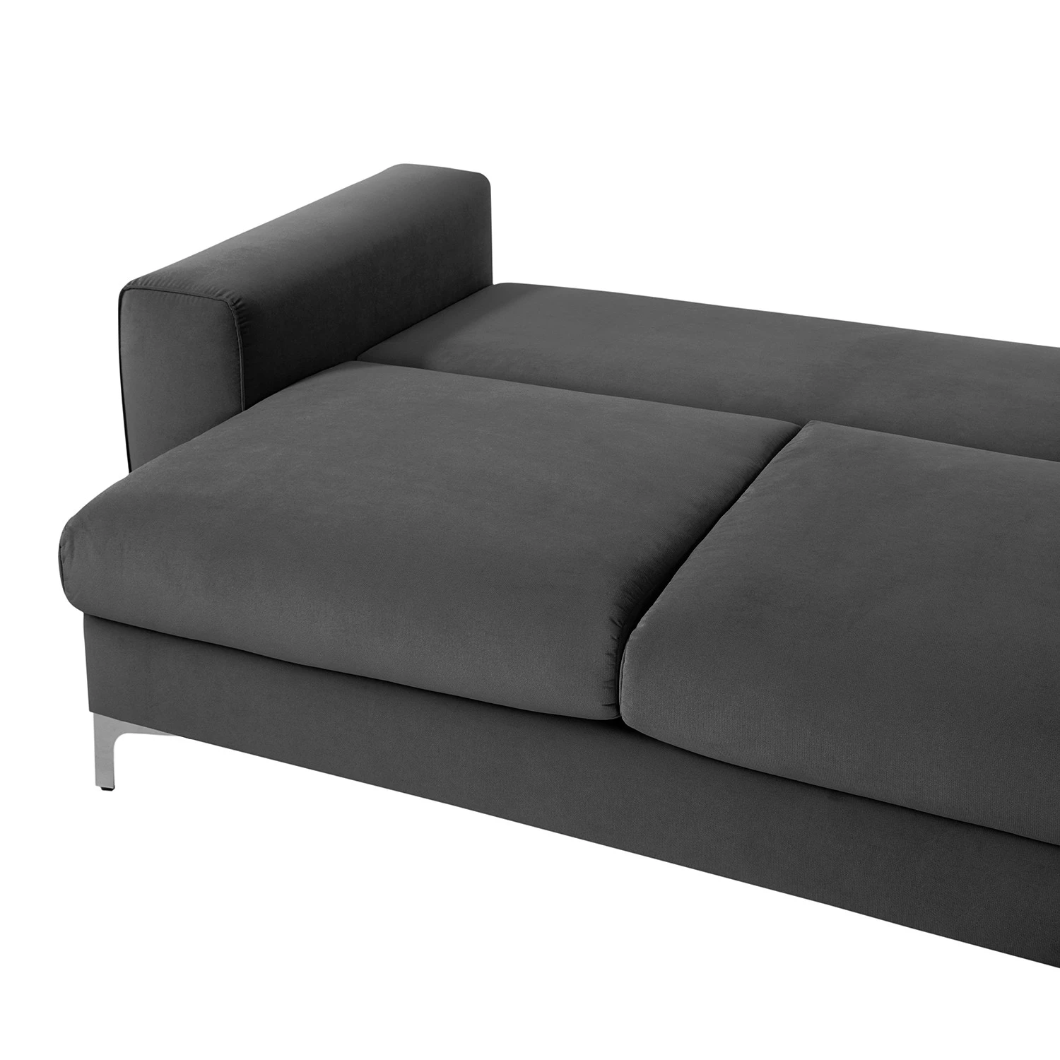 Jack & Alice Canapé d’angle Baitz I - Tissu - Velours Krysia: Anthracite - Méridienne longue à droite (vue de face) 22 Jack & Alice Canapé d’angle Baitz I - Tissu - Velours Krysia: Anthracite - Méridienne longue à droite (vue de face) – Image 20