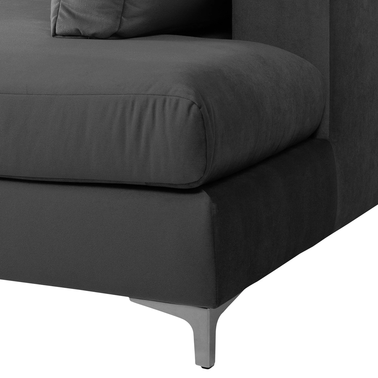 Jack & Alice Canapé d’angle Baitz I - Tissu - Velours Krysia: Anthracite - Méridienne longue à droite (vue de face) 27 Jack & Alice Canapé d’angle Baitz I - Tissu - Velours Krysia: Anthracite - Méridienne longue à droite (vue de face) – Image 25