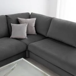 Jack & Alice Canapé d’angle Baitz I - Tissu - Velours Krysia: Anthracite - Méridienne longue à droite (vue de face) 40 Jack & Alice Canapé d’angle Baitz I - Tissu - Velours Krysia: Anthracite - Méridienne longue à droite (vue de face) -Meubles de salon Soldes 1000166860 210420 12222900004 DETAILS P000000001000166860