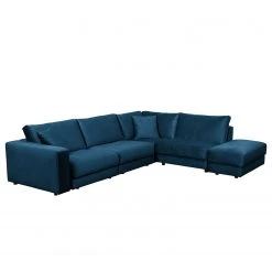 Jack & Alice Canapé d’angle Oakey I - Velours - Bleu foncé - Angle à droite (vu de face) -Meubles de salon Soldes 1000166915 190502 13161000924 GALLERYIMAGES P000000001000166915