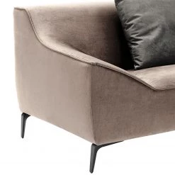 Jack & Alice Canapé d’angle Rosas I - Velours - Cappuccino - Méridienne courte à droite (vue de face) -Meubles de salon Soldes 1000167307 190520 11230500093 GALLERYIMAGES P000000001000167307