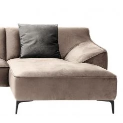 Jack & Alice Canapé d’angle Rosas I - Velours - Cappuccino - Méridienne courte à droite (vue de face) -Meubles de salon Soldes 1000167307 190520 11230500094 GALLERYIMAGES P000000001000167307