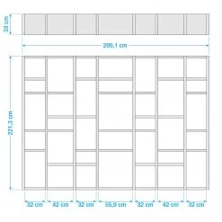 Loftscape Bibliothèque Emporior IV - Blanc crème - Largeur : 295 cm -Meubles de salon Soldes 1000167454 190507 15565300003 GALLERYIMAGES P000000001000167454