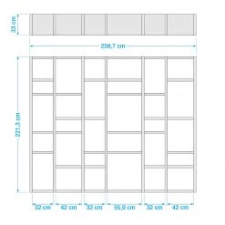 Loftscape Bibliothèque Emporior IV - Blanc brillant - Largeur : 260 cm 9 Loftscape Bibliothèque Emporior IV - Blanc brillant - Largeur : 260 cm -Meubles de salon Soldes 1000167458 190507 15565300007 GALLERYIMAGES P000000001000167458
