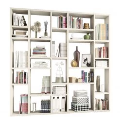 Loftscape Bibliothèque Emporior IV - Blanc crème - Largeur : 214 cm