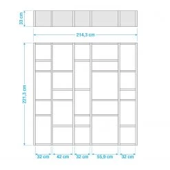 Loftscape Bibliothèque Emporior IV - Blanc crème - Largeur : 214 cm 9 Loftscape Bibliothèque Emporior IV - Blanc crème - Largeur : 214 cm -Meubles de salon Soldes 1000167460 190507 15565300009 GALLERYIMAGES P000000001000167460