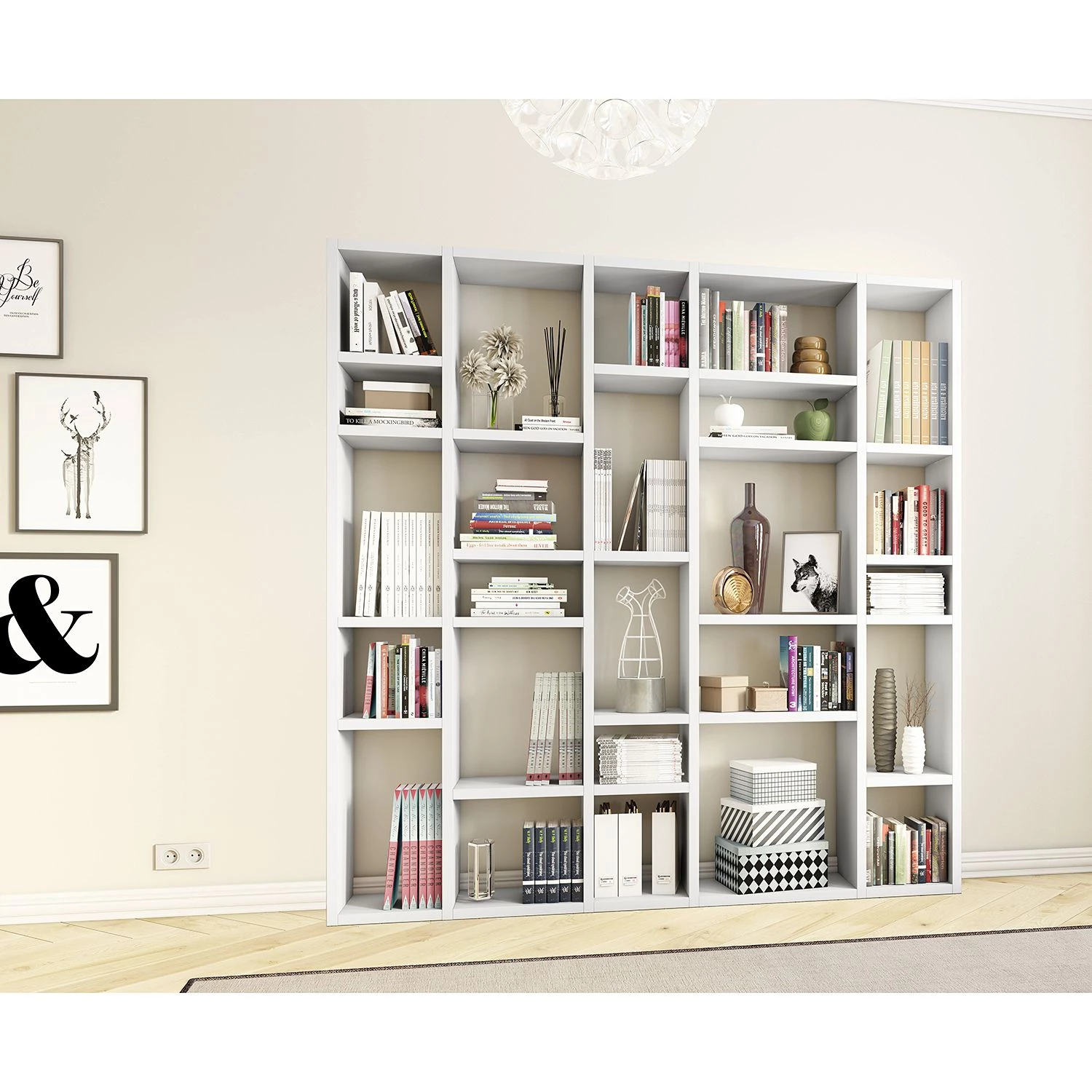 Loftscape Bibliothèque Emporior IV - Blanc brillant - Largeur : 214 cm 4 Loftscape Bibliothèque Emporior IV - Blanc brillant - Largeur : 214 cm – Image 2