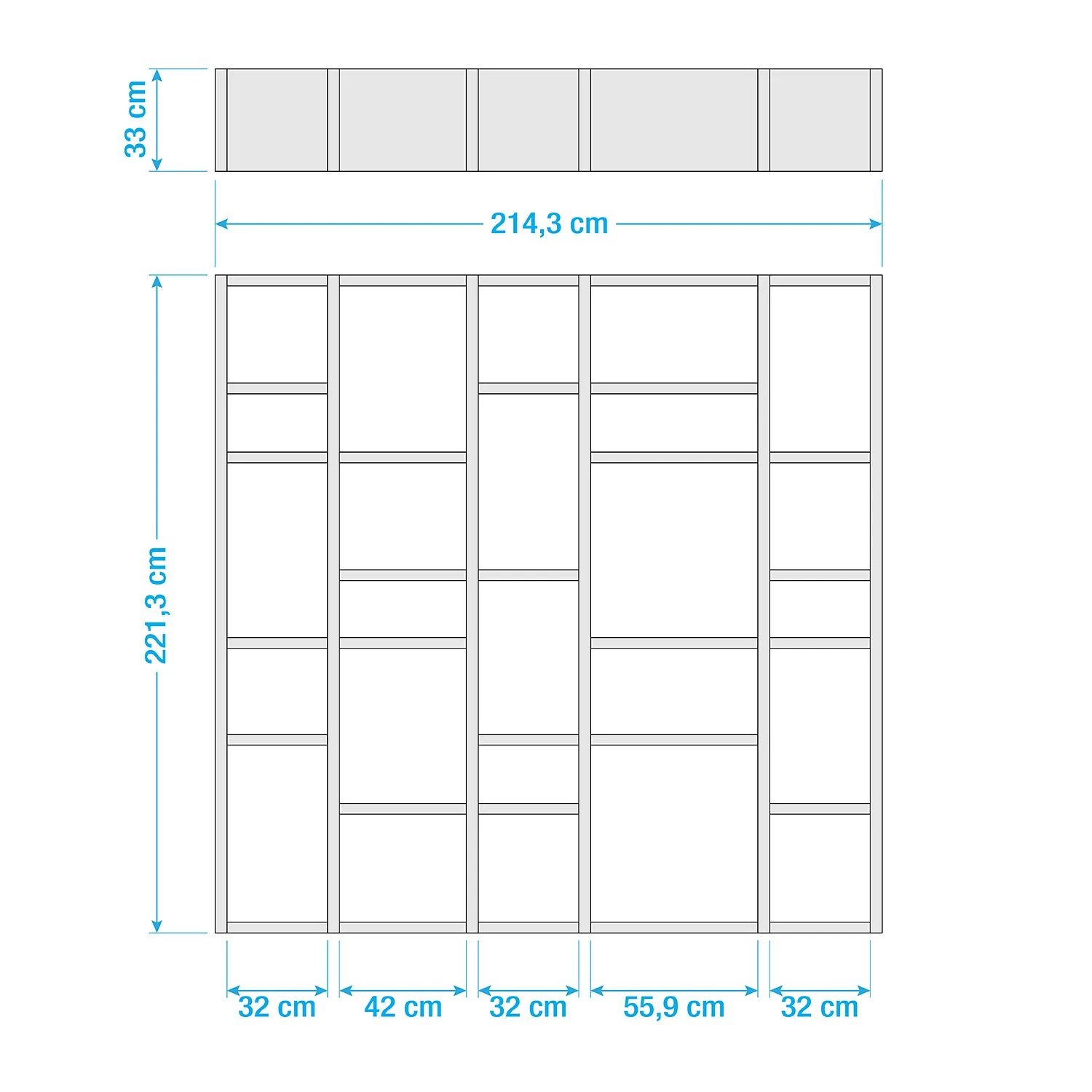 Loftscape Bibliothèque Emporior IV - Blanc brillant - Largeur : 214 cm 6 Loftscape Bibliothèque Emporior IV - Blanc brillant - Largeur : 214 cm – Image 4