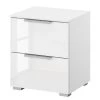 Table de chevet SKØP x2 - Blanc brillant / Blanc alpin - Largeur : 40 cm - Aluminium
