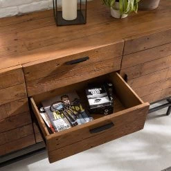 Ars manufacti Buffet Grasby II - Pin recyclé / Métal - Pin foncé / Noir -Meubles de salon Soldes 1000168548 191126 17373400011 DETAILS P000000001000168548