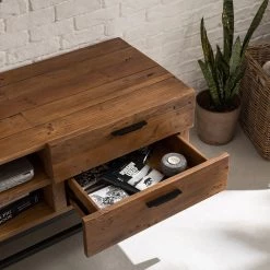 Ars manufacti Meuble TV Grasby III - Pin recyclé / Métal - Pin foncé / Noir -Meubles de salon Soldes 1000168568 191126 17373500033 DETAILS P000000001000168568