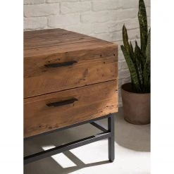 Ars manufacti Meuble TV Grasby III - Pin recyclé / Métal - Pin foncé / Noir -Meubles de salon Soldes 1000168568 191126 17373500034 DETAILS P000000001000168568