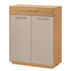 Voss Commode Loveno III - Partiellement en chêne massif / Métal - Taupe - Largeur : 86 cm