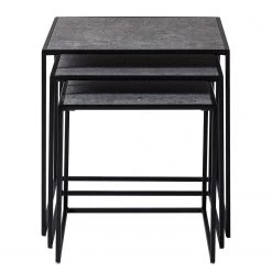 Fredriks Table basse Vines (3 éléments) - Métal - Gris fumé / Noir 17 Fredriks Table basse Vines (3 éléments) - Métal - Gris fumé / Noir -Meubles de salon Soldes 1000170580 200313 06455400042 DETAILS P000000001000170580