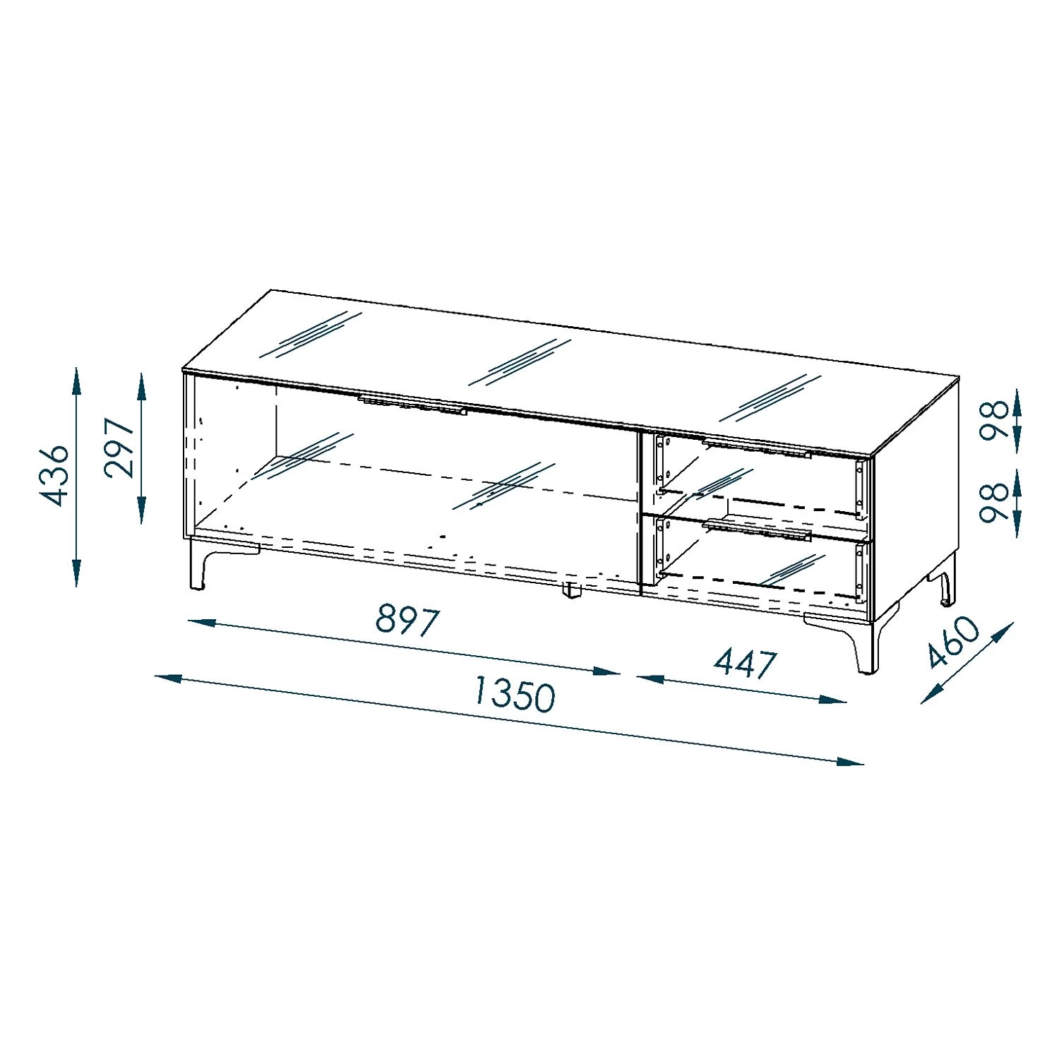 Maja Möbel Meuble TV Shino II - Verre noir / Imitation chêne de Riviera 6 Maja Möbel Meuble TV Shino II - Verre noir / Imitation chêne de Riviera – Image 4