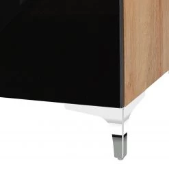 Maja Möbel Meuble TV Shino III - Verre noir / Imitation chêne de Riviera -Meubles de salon Soldes 1000170602 190418 12393100035 GALLERYIMAGES P000000001000170602