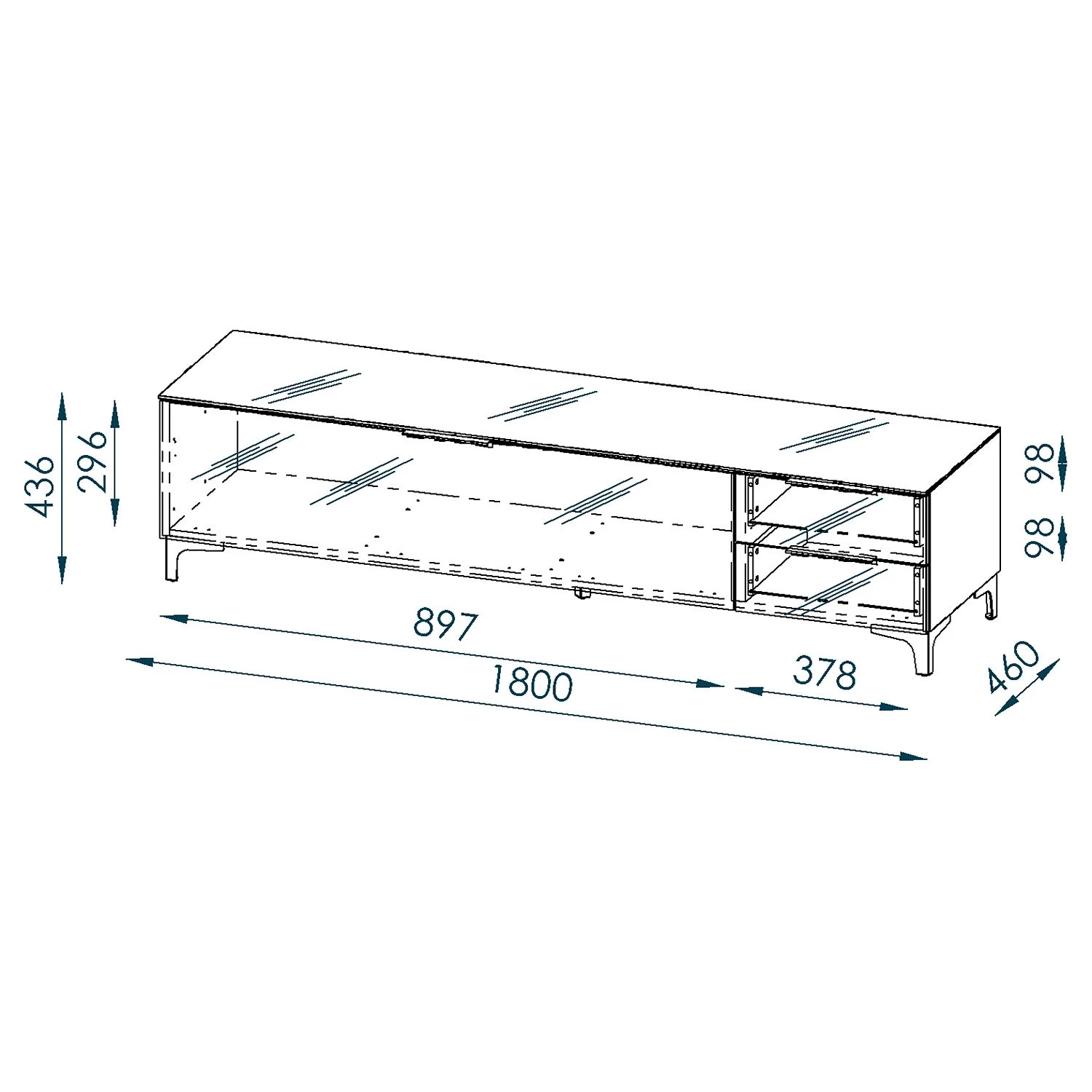 Maja Möbel Meuble TV Shino IV - Verre blanc / Imitation chêne de Riviera 6 Maja Möbel Meuble TV Shino IV - Verre blanc / Imitation chêne de Riviera – Image 4