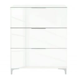 Maja Möbel Commode Shino I - Verre blanc / Imitation chêne de Riviera - Hauteur : 109 cm -Meubles de salon Soldes 1000170606 190418 12393300056 GALLERYIMAGES P000000001000170606